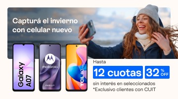 Captur&aacute; el invierno con celular nuevo. Hasta 32 porciento de descuento y hasta 12 cuotas sin inter&eacute;s en seleccionados.B2B 