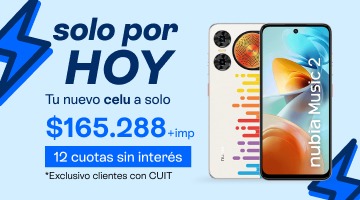 &iexcl;Solo por hoy! Tu nuevo Nubia Music 2 a 199.999 pesos y hasta 12 cuotas sin inter&eacute;s.