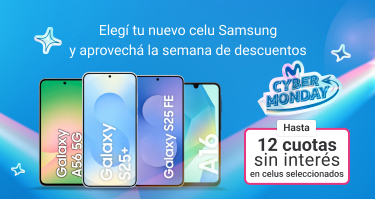 Aprovechá cyber monday y llevate un Galaxy nuevo en hasta 12 cuotas sin interés.B2B