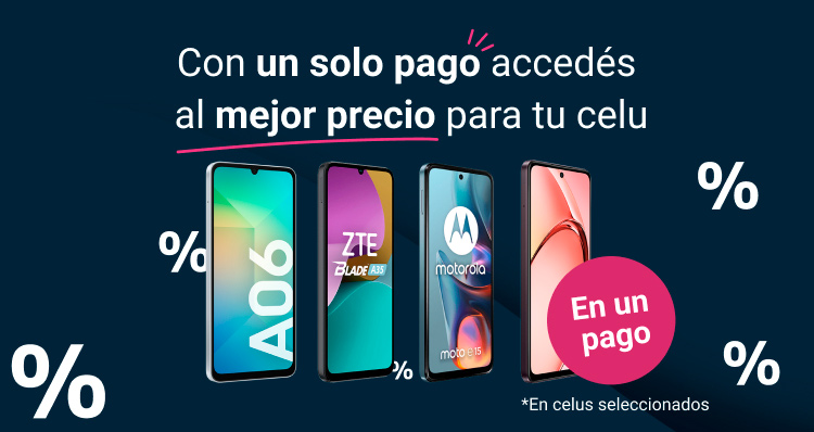 Oferta especial. Llevá en un solo pago tu celu y obtené un descuento exclusivo.B2B