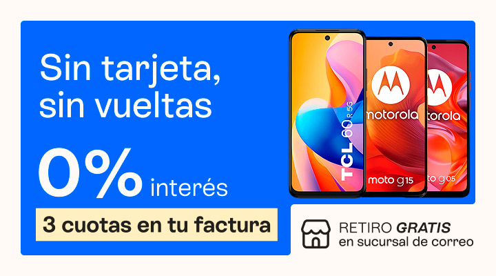 lleva tu celu sin tarjeta, 3 cuotas sin interes en tu factura.B2B