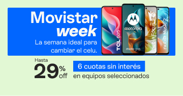 Movi week, la semana para cambiar el celu, hasta 29% de descuento y hasta 6 uotas sin interes.B2B