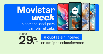 Movi week, la semana para cambiar el celu, hasta 29% de descuento y hasta 6 uotas sin interes.