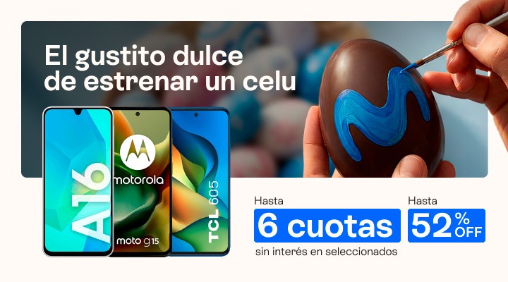 El gustito dulce de estrenar un celu. Hasta 52% off y hasta 6 cuotas sin sintr&eacute;s, en celus seleccionados