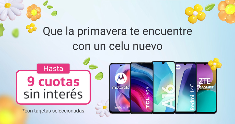 Que la primavera te encuentre con un celu nuevo, hasta 9 cuotas sin interés con tarjetas seleccionadas.B2B