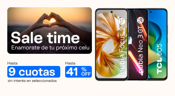 Aprovecha sale time y llevate tu celu nuevo con hasta 41% de descuento y 9 cuotas sin interes.B2B