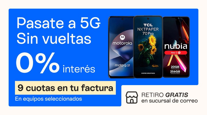 Sin tarjetas, sin vueltas. Compr&aacute; tu celu con cero porciento de interes y pagalo en 6 cuotas en tu factura.B2B