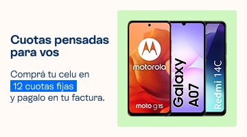 Cuotas pensadas para vos. Compr&aacute; tu celu en hasta 12 cuotas fijas y pagalo en tu factura.B2B