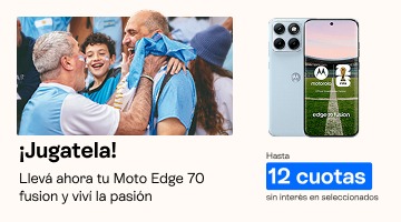 JUgatela, llev&aacute; ahora tu moto edge 70 fusion y viv&iacute; la pasi&oacute;n, hasta 12 cuotas sin inter&eacute;s en seleccionados.B2B 