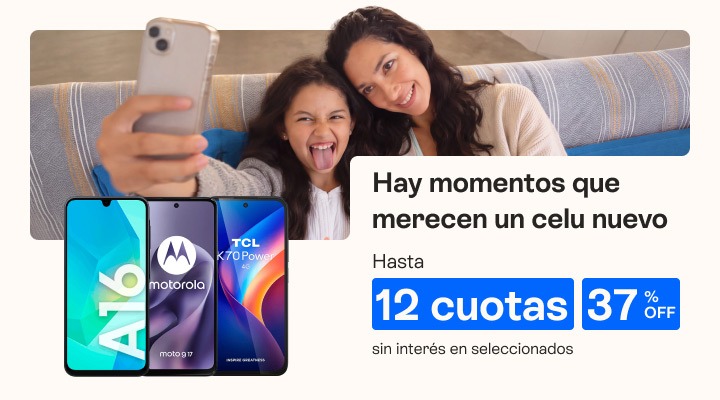 Hay momentos que merecen un celu nuevo 37 porciento de descuento extra y hasta 18 cuotas sin interés.B2B