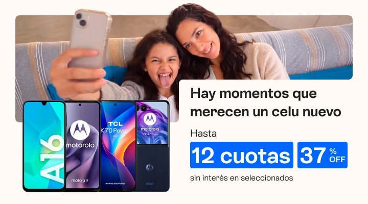Fot&oacute;n al solcito con celu nuevo. Hasta 37 porciento de descuento y hasta 12 cuotas sin inter&eacute;s.B2B