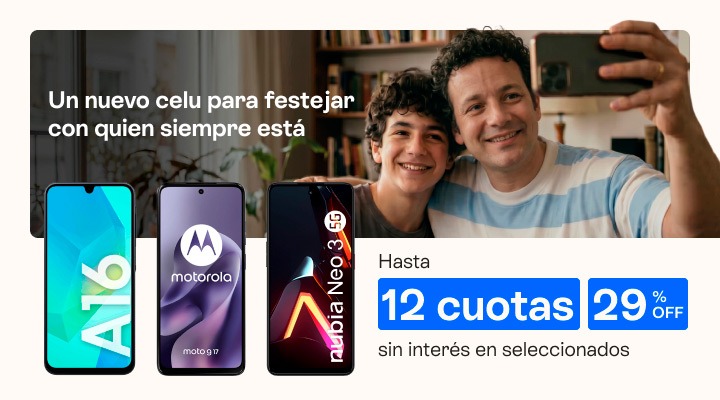 Un nuevo celu para festejar 
con quien siempre est&aacute;. hasta 12 cuotas sin inter&eacute;s y hasta 29% de descuento en celus seleccionados.B2B