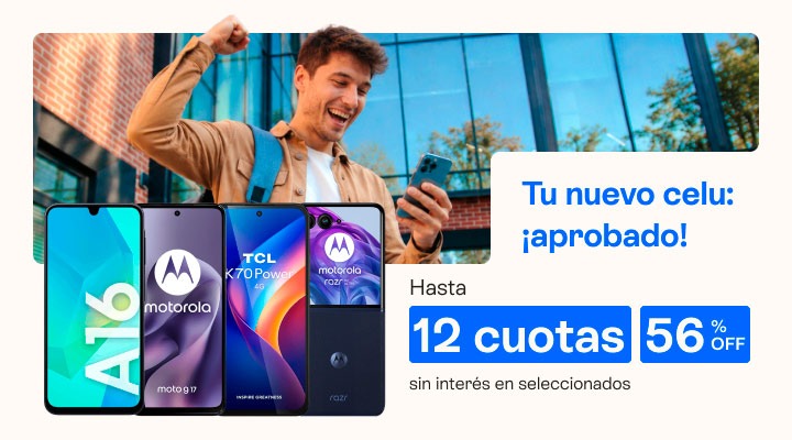Tu nuevo celu ¡aprobado! Llevalo en hasta 12 cuotas en tu factura.B2B