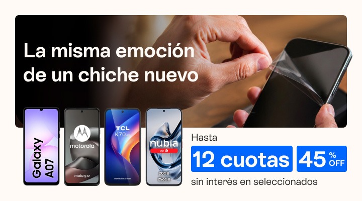 La misma emoci&oacute;n de un chiche nuevo. llev&aacute; tu celu con hasta 45 porciento de descuento y hasta 12 cuotas sin inter&eacute;s.B2B