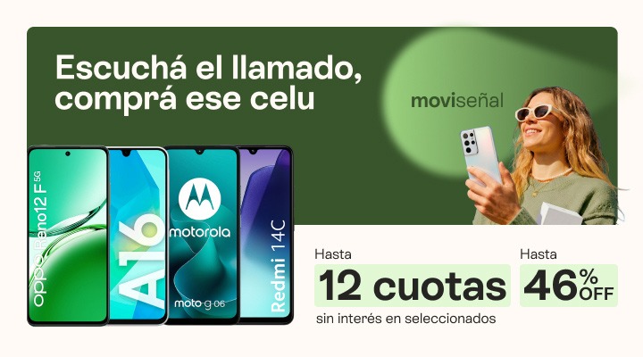 Movise&ntilde;al. Atend&eacute; el llamado, compr&aacute; ese celu. hasta 12 cuotas sin inter&eacute;s y hasta 46% de descuento en celus seleccionados.B2B
