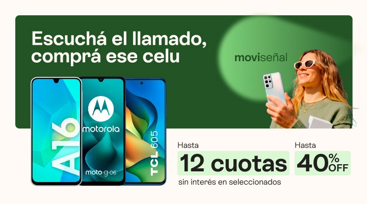 Movise&ntilde;al. Atend&eacute; el llamado, compr&aacute; ese celu. hasta 12 cuotas sin inter&eacute;s y hasta 40% de descuento en celus seleccionados.B2B