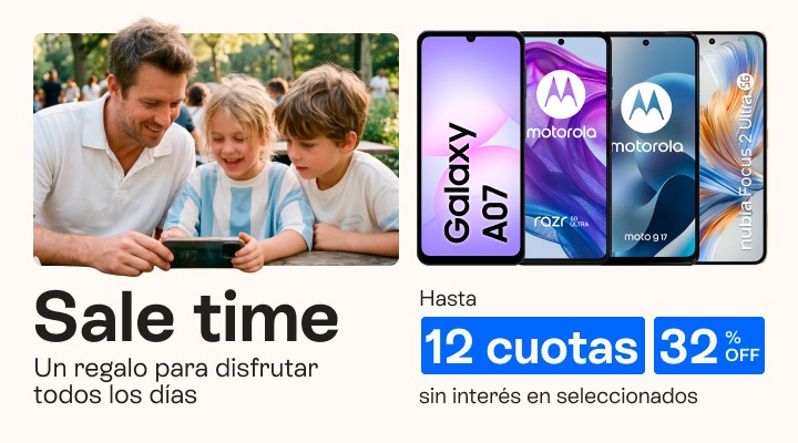 Sale time. Un regalo para disfrutar todos los días. Hasta 32 porciento de descuento y hasta 12 cuotas sin interés en seleccionados.B2B