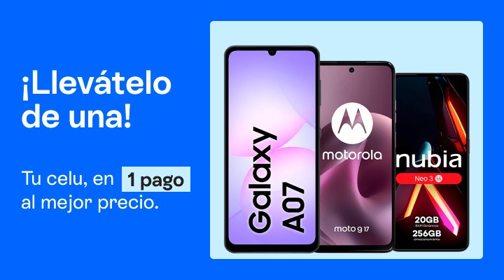 &iexcl;Llev&aacute;telo de una!Tu celu, en un pago
al mejor precio.B2B